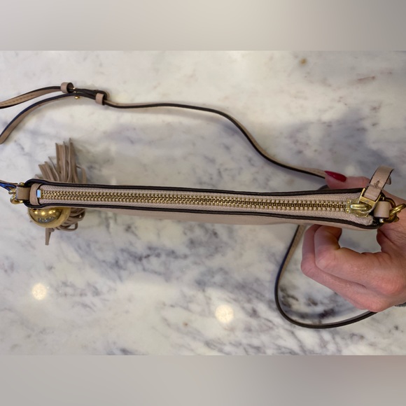 Tory Burch Leather Tassel Cross-Body - Light Oak - Picture 5 of 10